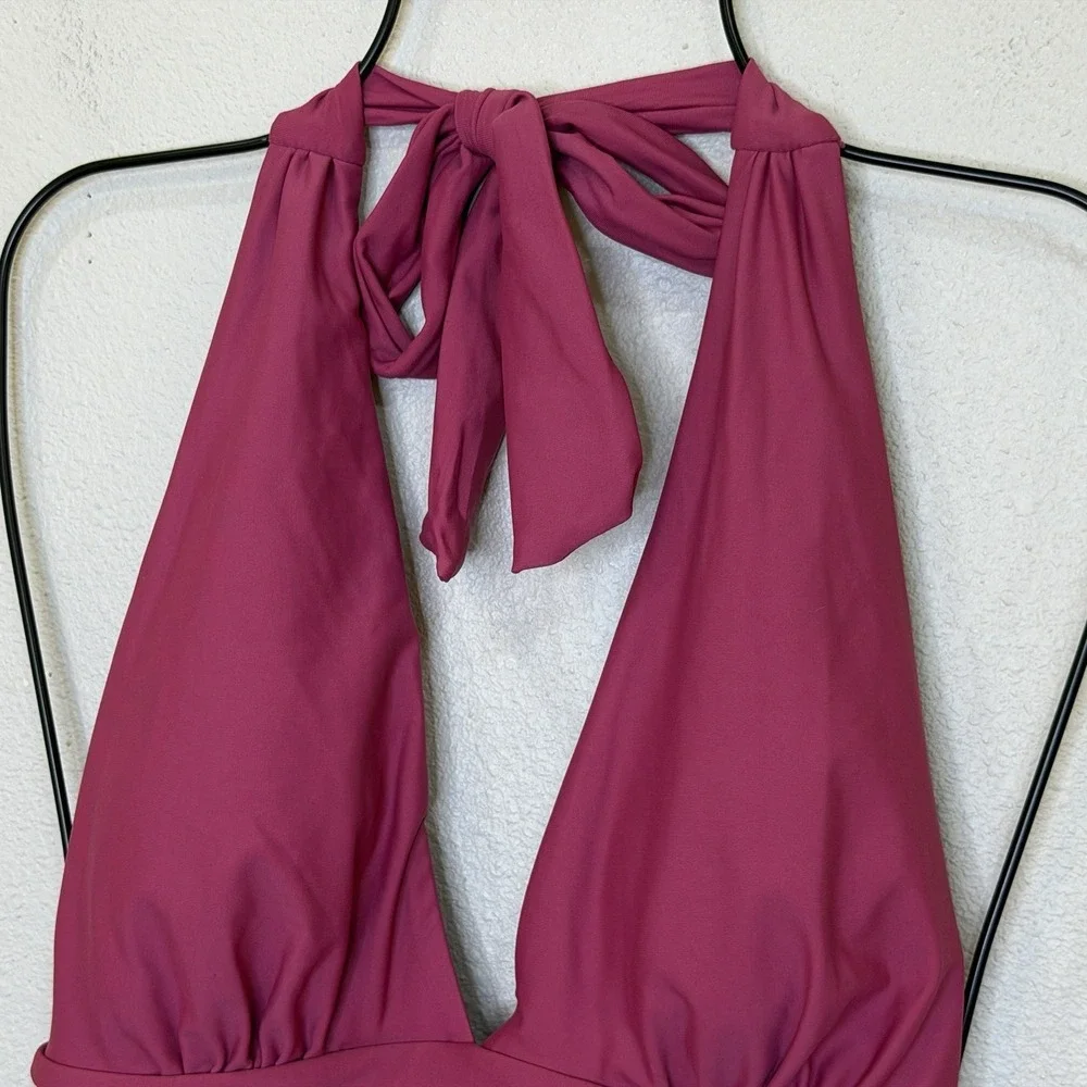 Cupshe One Piece Swimsuit Womens Size Small Maroon Floral Ruched‎ Sides NEW